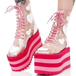 ** SOLD***Kawaii Heart Clear Platform Sneakers